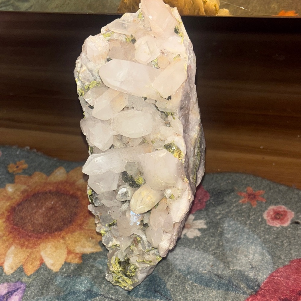 White Clear Quartz Crystal Cluster Specimen